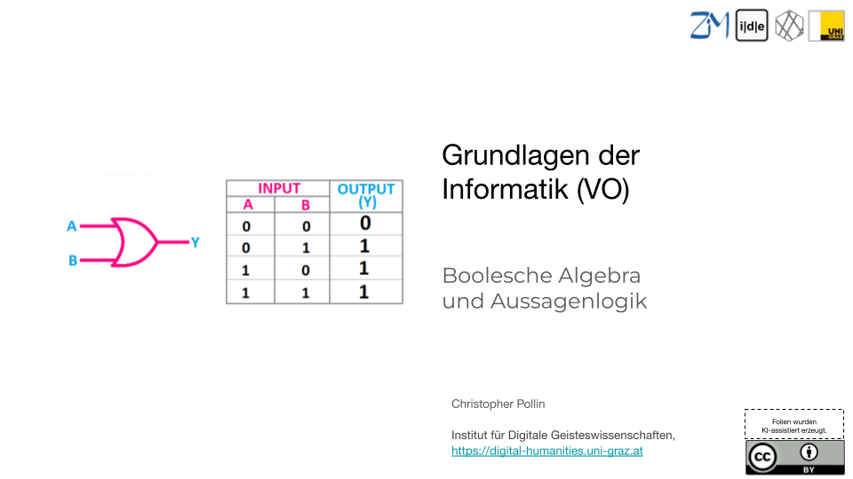 Boolesche Algebra und Aussagenlogik